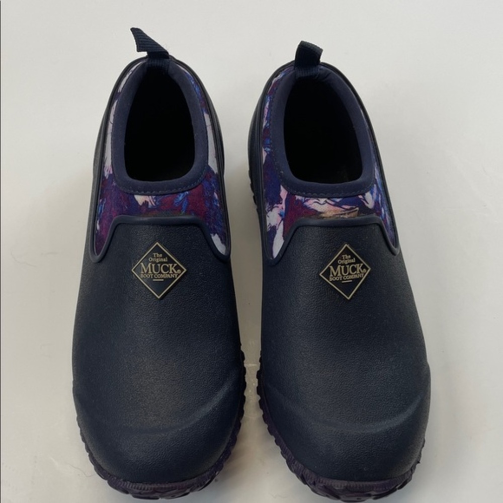 Muck Boot Company Women’s Waterproof Garden Shoes Navy Floral Slip On Sz 5